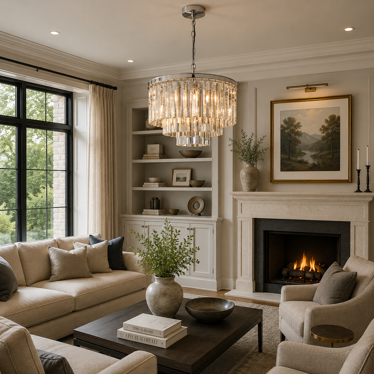 1920s Diomond Round Chandelier
