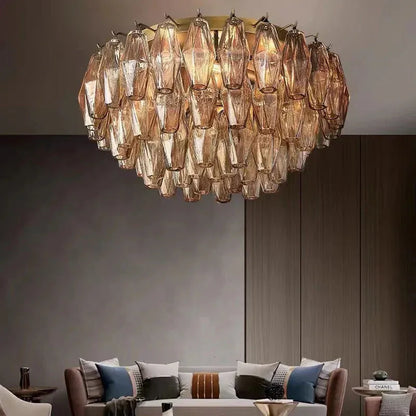 Kiaris Glass Round Flush Mount 17" 24‘’