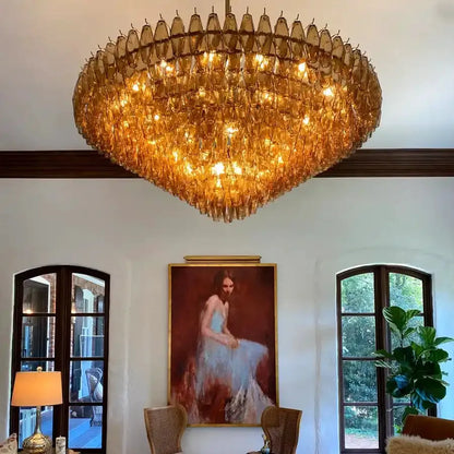 Kiaris Glass Tiered Round Chandelier 37‘’ 47‘’ 62‘’