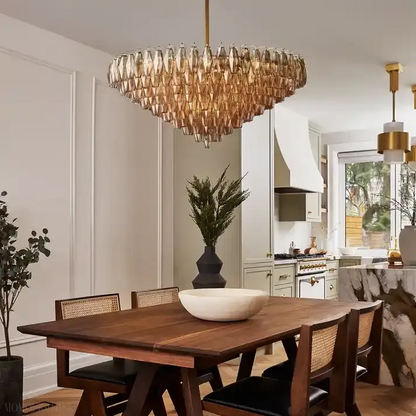 Kiaris Glass Tiered Round Chandelier 37‘’ 47‘’ 62‘’