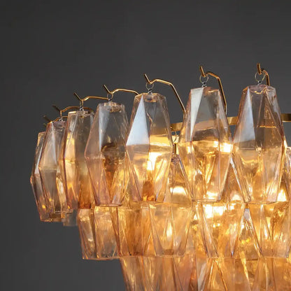 Kiaris Glass Tiered Round Chandelier 37‘’ 47‘’ 62‘’