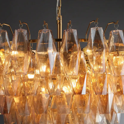 Kiaris Glass Tiered Round Chandelier 37‘’ 47‘’ 62‘’