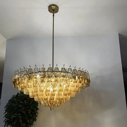 Kiaris Glass Tiered Round Chandelier 37‘’ 47‘’ 62‘’