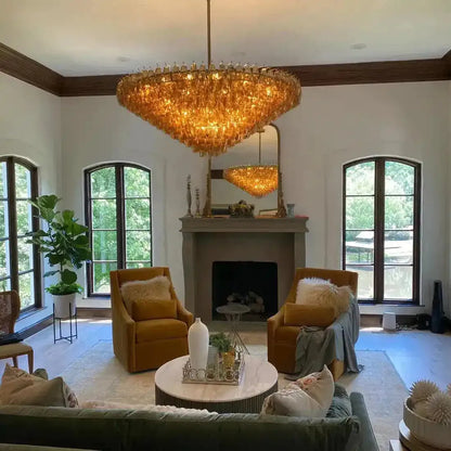 Kiaris Glass Tiered Round Chandelier 37‘’ 47‘’ 62‘’