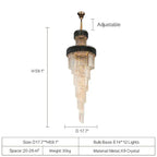 Classic Large Multi-layered Spiral Crystal Chandelier for Foyer/ Staircase