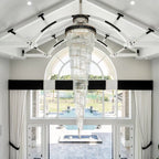 Classic Large Multi-layered Spiral Crystal Chandelier for Foyer/ Staircase