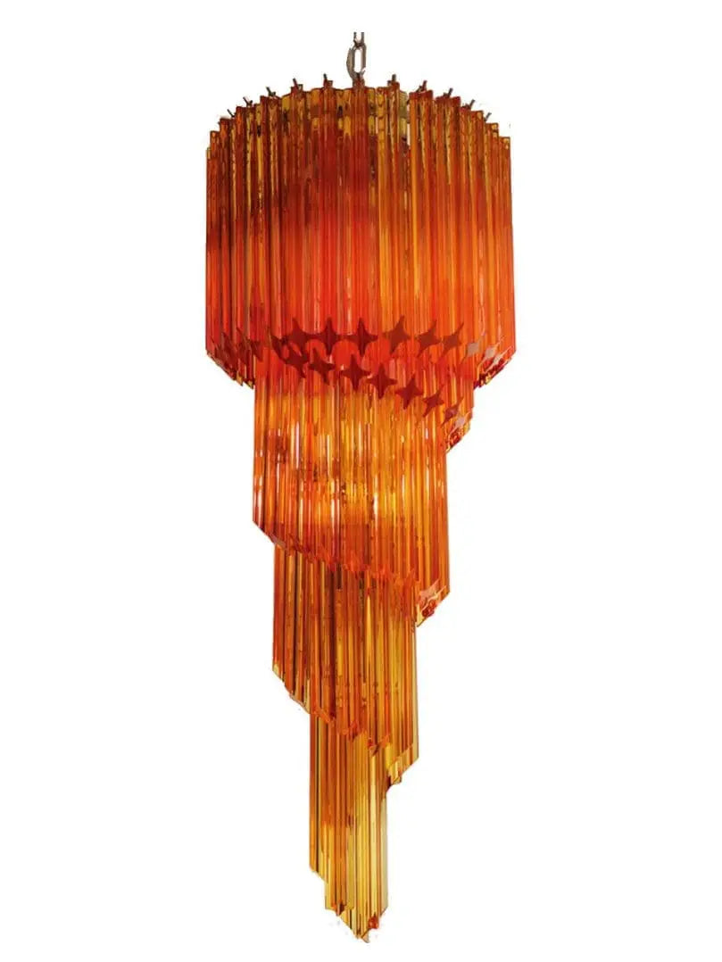 Murano Glass Chandelier – Spiral – Amber