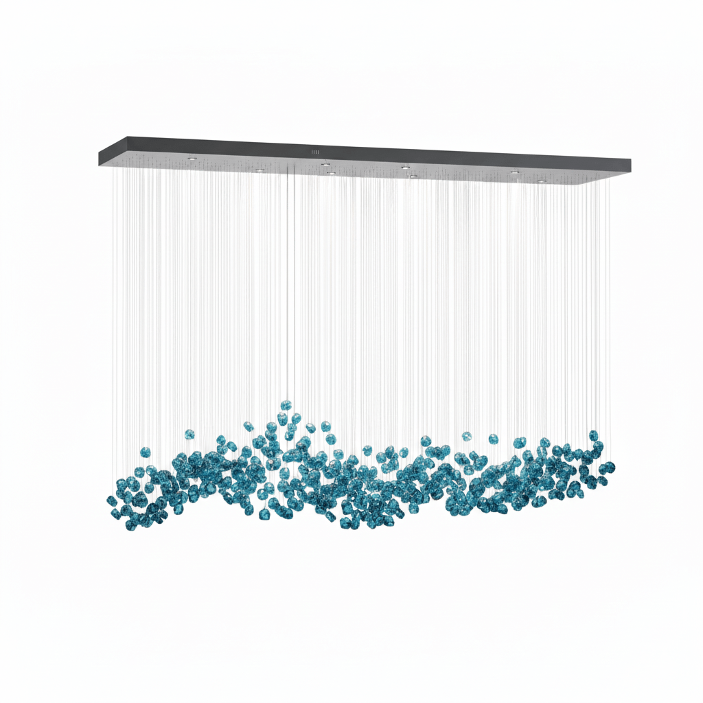 Crystal Stone Crystal Spiral Chandelier
