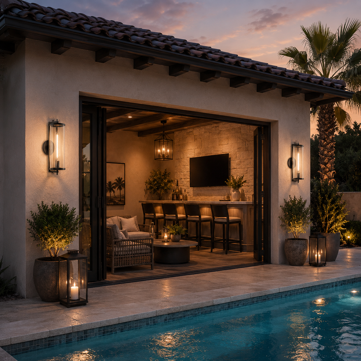 Devauxy Outdoor Round Sconce