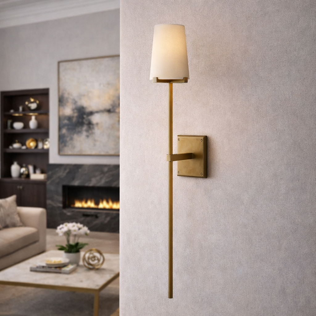 Parenlace Fabric Shade Torch Sconce
