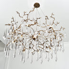 Dawn Teardrop Branch Brass Round Chandelier