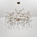 Dawn Teardrop Branch Brass Round Chandelier
