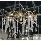 Dawn Teardrop Branch Brass Round Chandelier