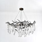 Dawn Teardrop Branch Brass Round Chandelier