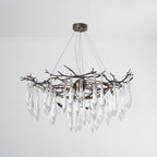 Dawn Teardrop Branch Brass Round Chandelier