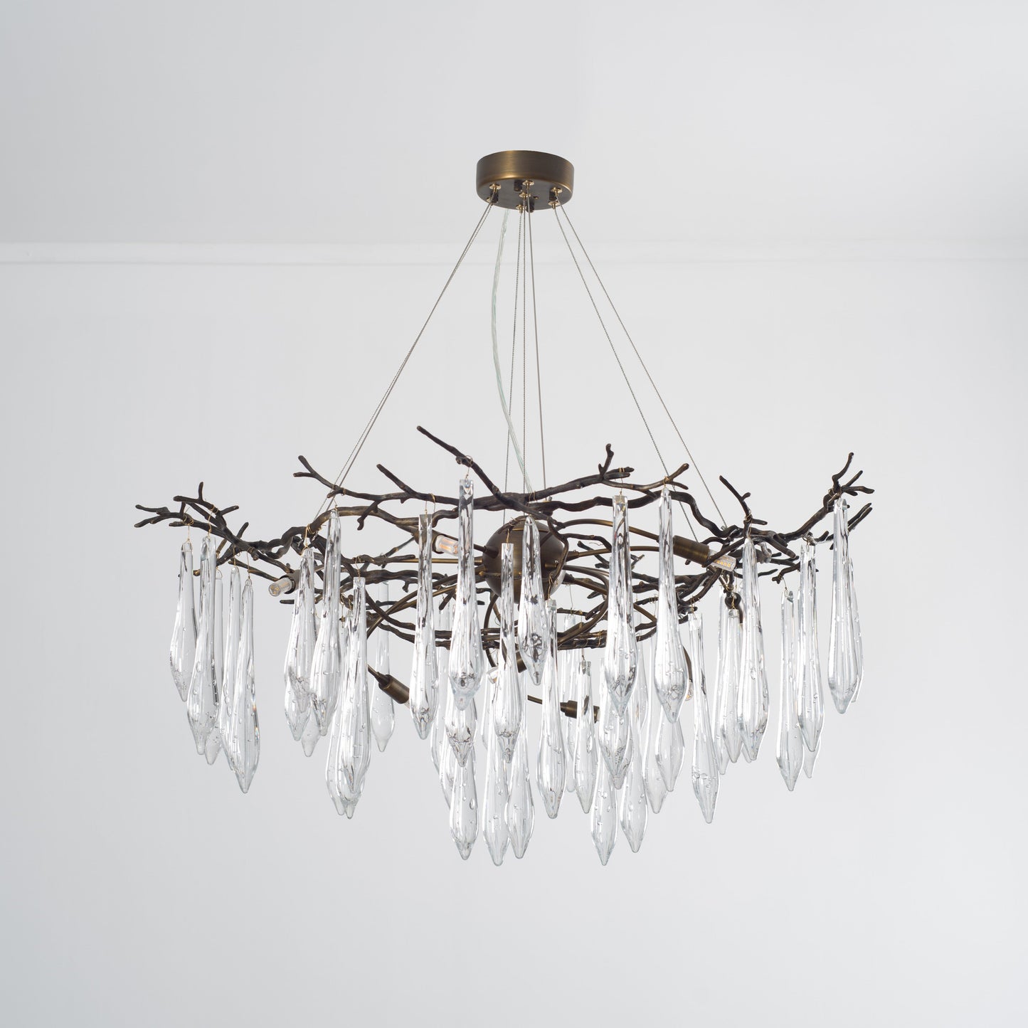 Dawn Teardrop Branch Brass Round Chandelier