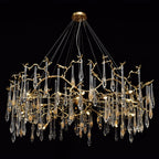 Dawn Teardrop Branch Brass Round Chandelier