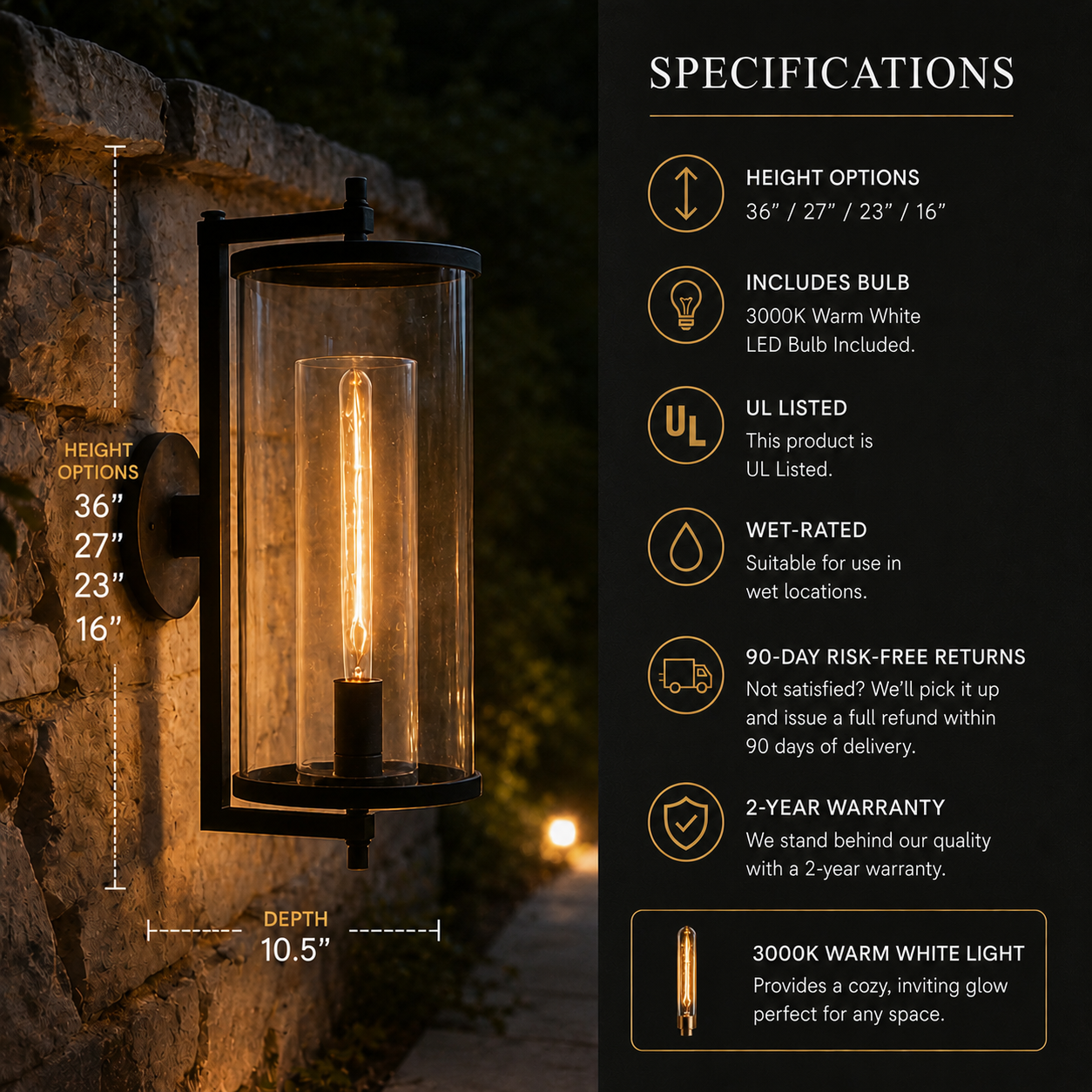 Devauxy Outdoor Round Sconce