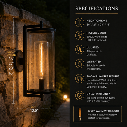 Devauxy Outdoor Round Sconce