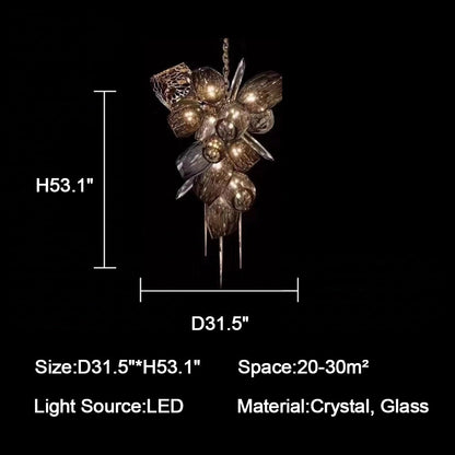 Modern Wine Glass Shape Chandelier Italian Light Luxury Light Fixture for Dining Room/Living Room