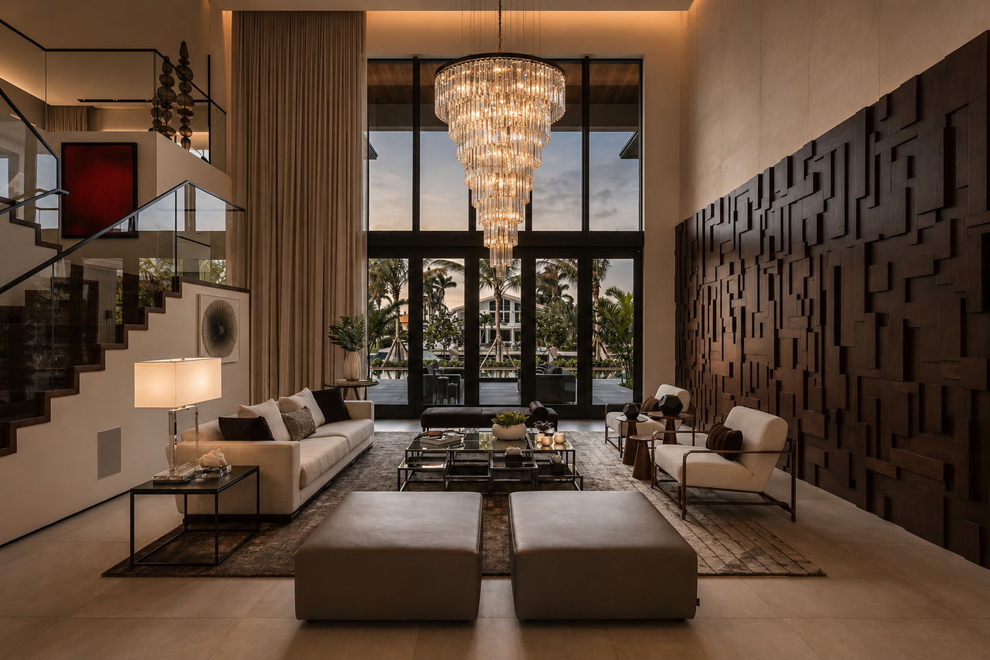 Heristal Crystal Chandelier for Foyer, Entry way, Staircase