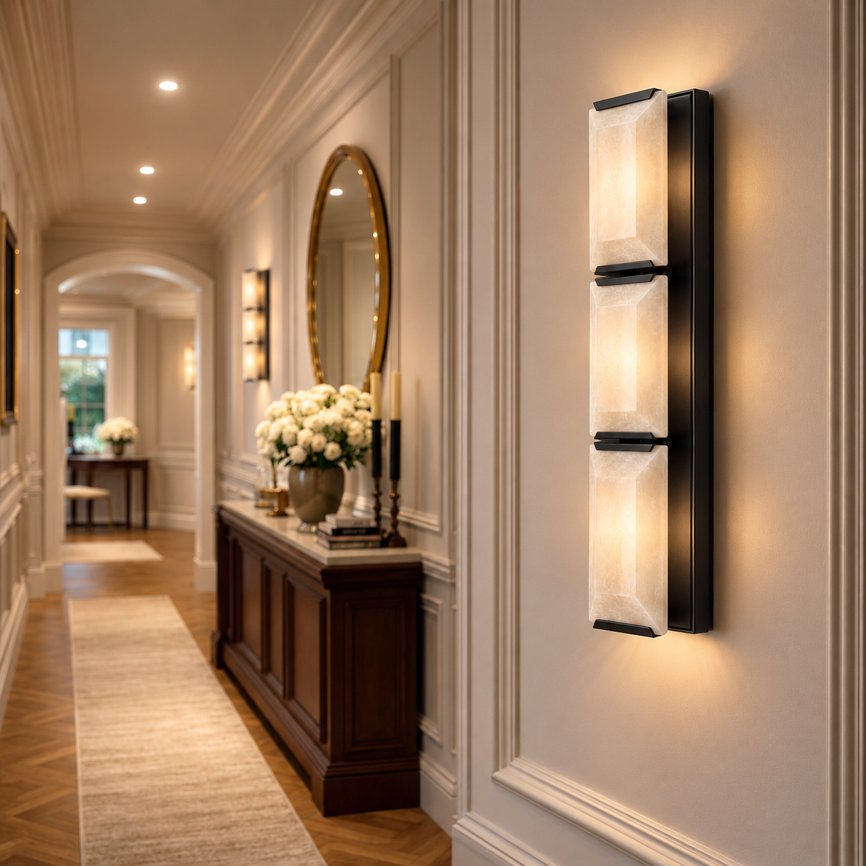Hadilor Calcite Triple Sconce