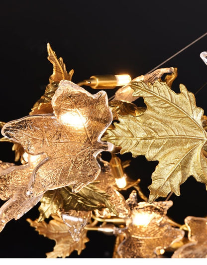 TLL Branch Maple Leaf Crystal Chandelier