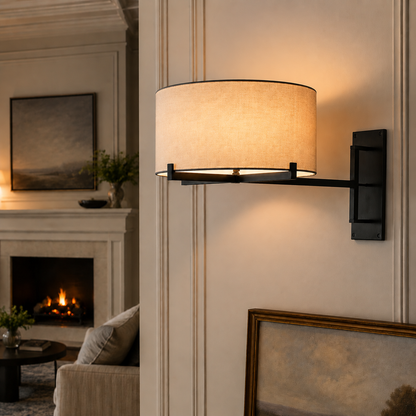 Parenlace Drum Shade Swing-Arm Sconce