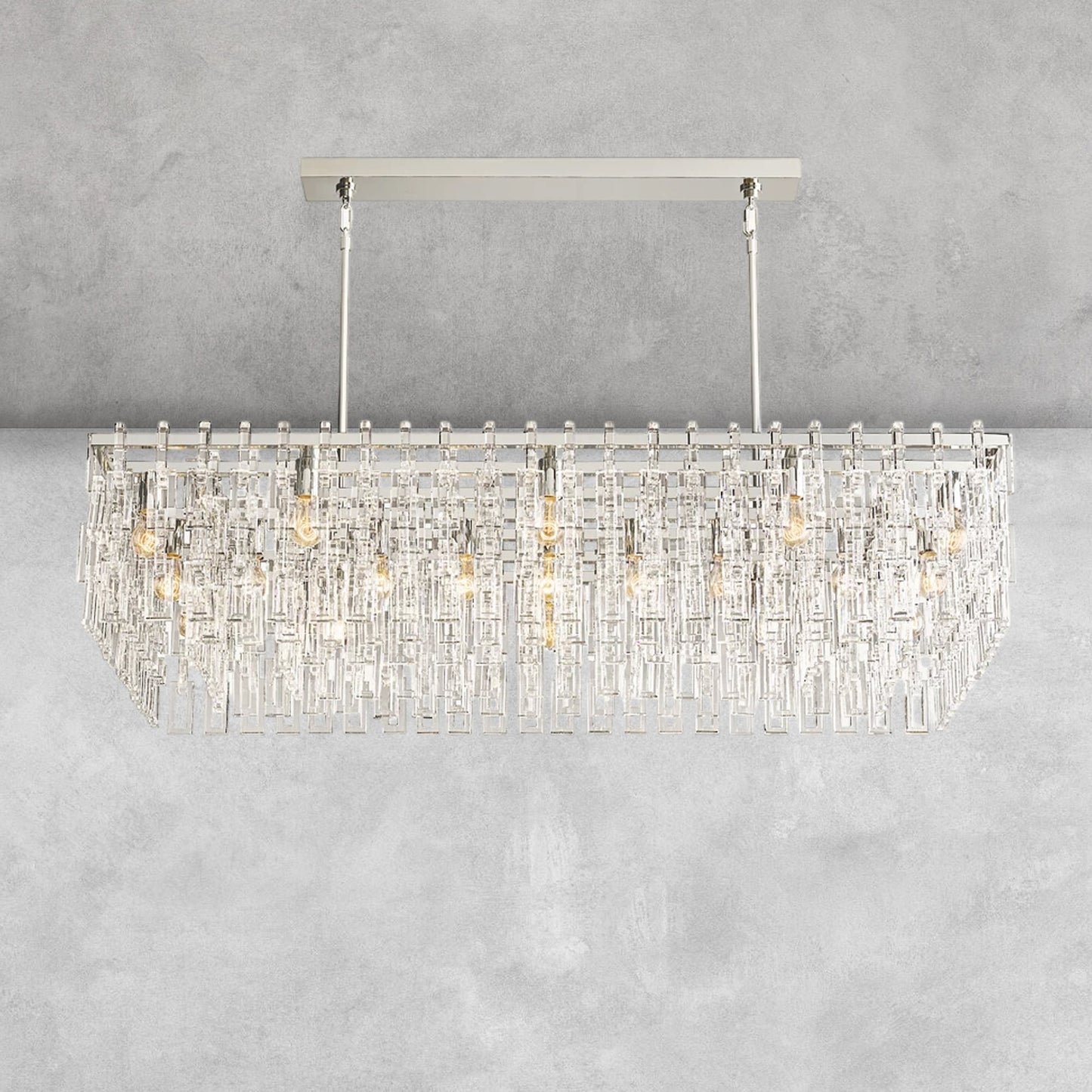 Aurelia K9 Crystal Modern Rectangular Chandelier 60"