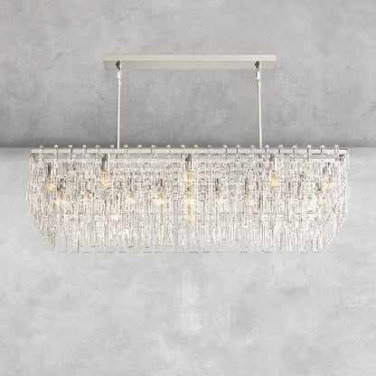 Aurelia K9 Crystal Modern Rectangular Chandelier 60"