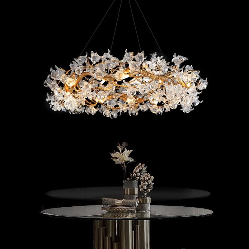 TLL Branch Petal Crystal Round Chandelier