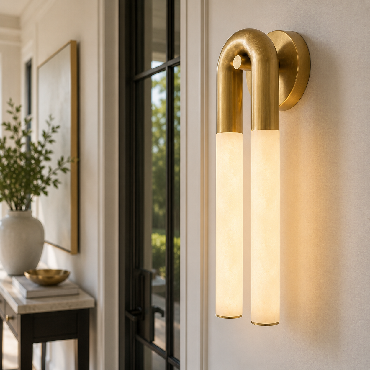 Alabaster Sconce with U shape