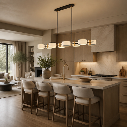 Daphne Fabric Linear Chandelier