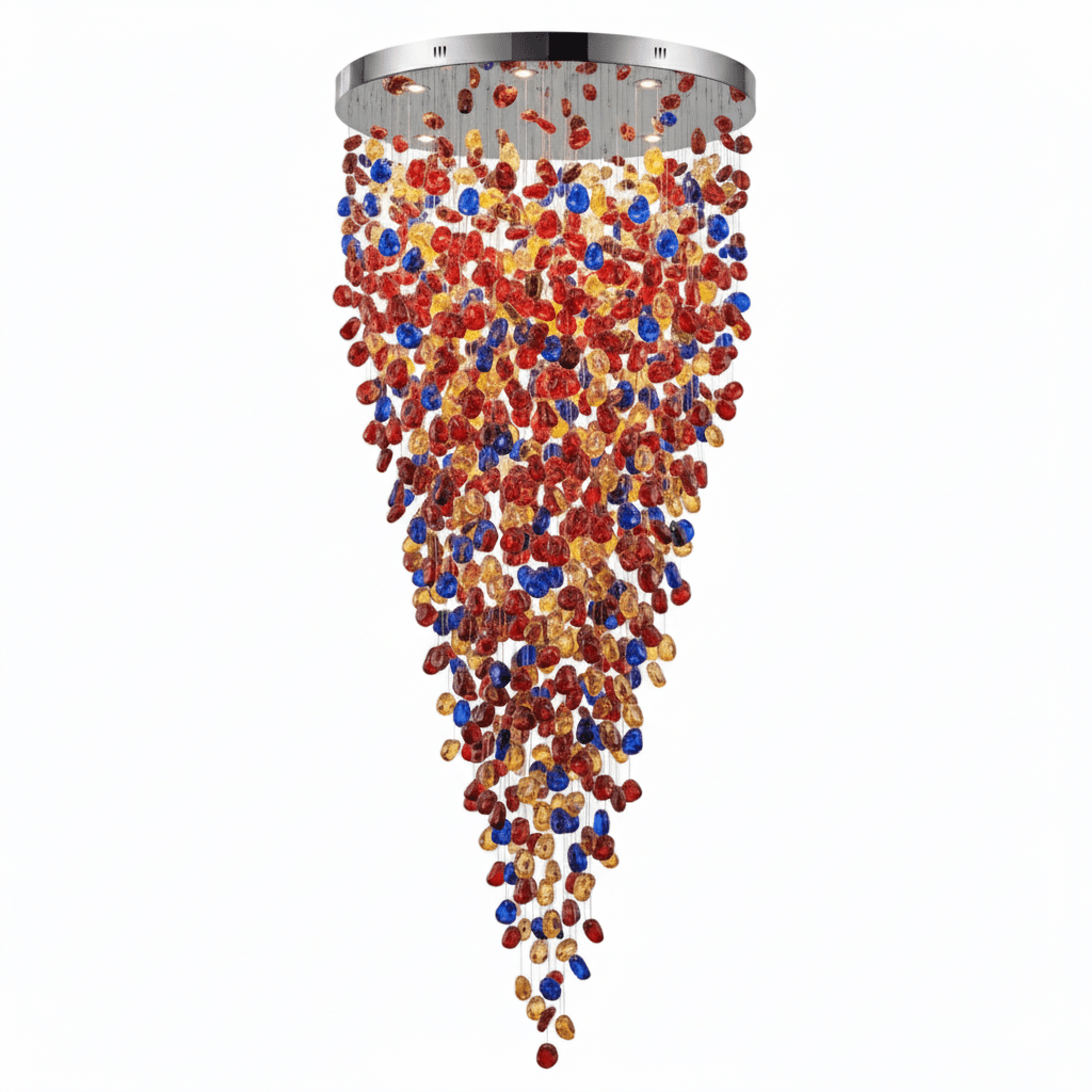 Crystal Stone Crystal Spiral Chandelier