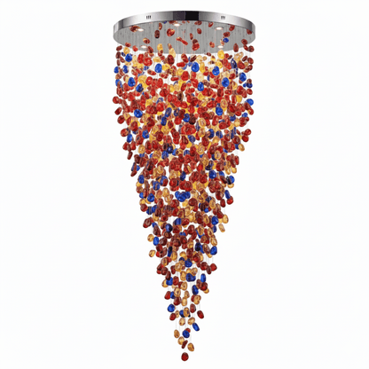 Crystal Stone Crystal Spiral Chandelier