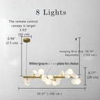 Eli Glass Globes Linear Chandelier For Dining Room
