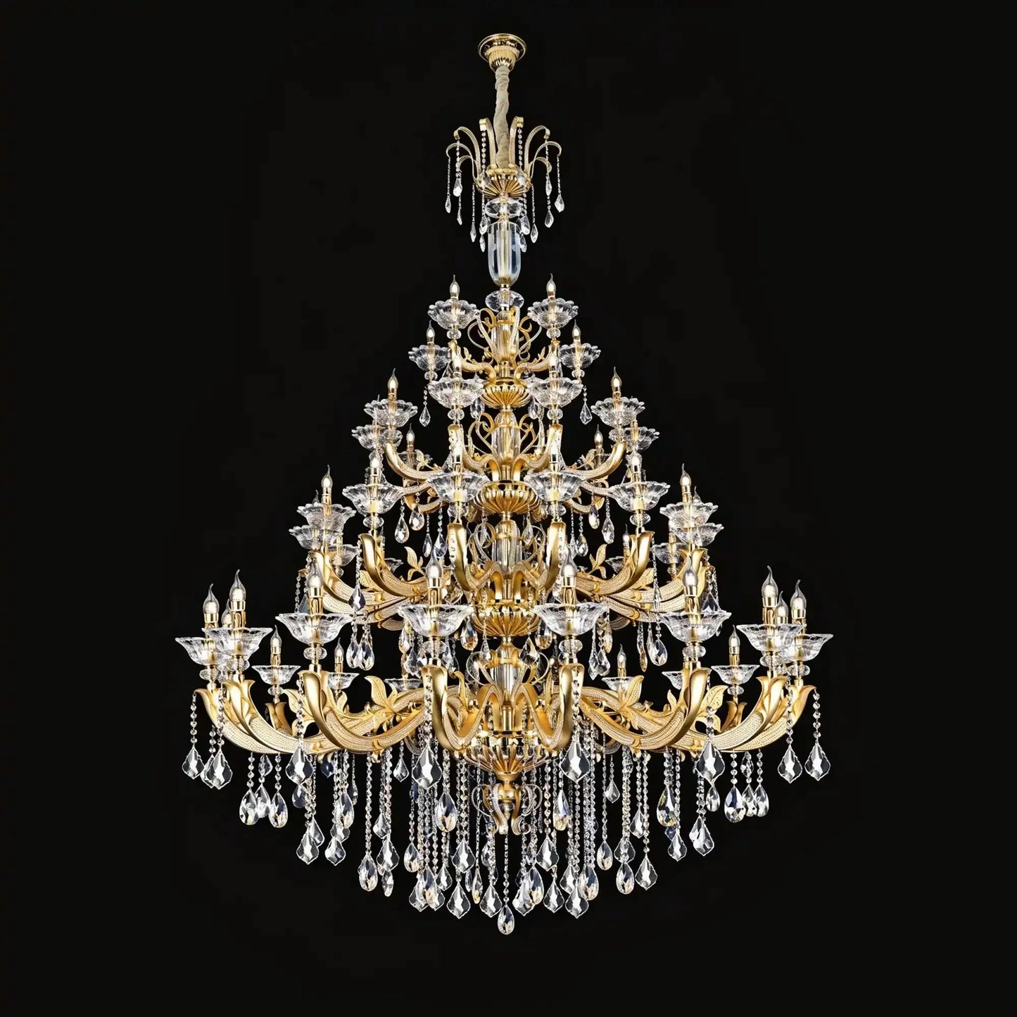 Eternal Baroque Revival Chandelier Series with Diamond-Inspired Crystal-Studded Light Arms