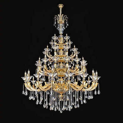 Eternal Baroque Revival Chandelier Series with Diamond-Inspired Crystal-Studded Light Arms