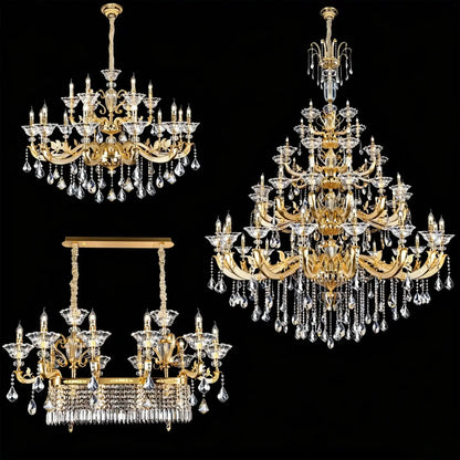 Eternal Baroque Revival Chandelier Series with Diamond-Inspired Crystal-Studded Light Arms