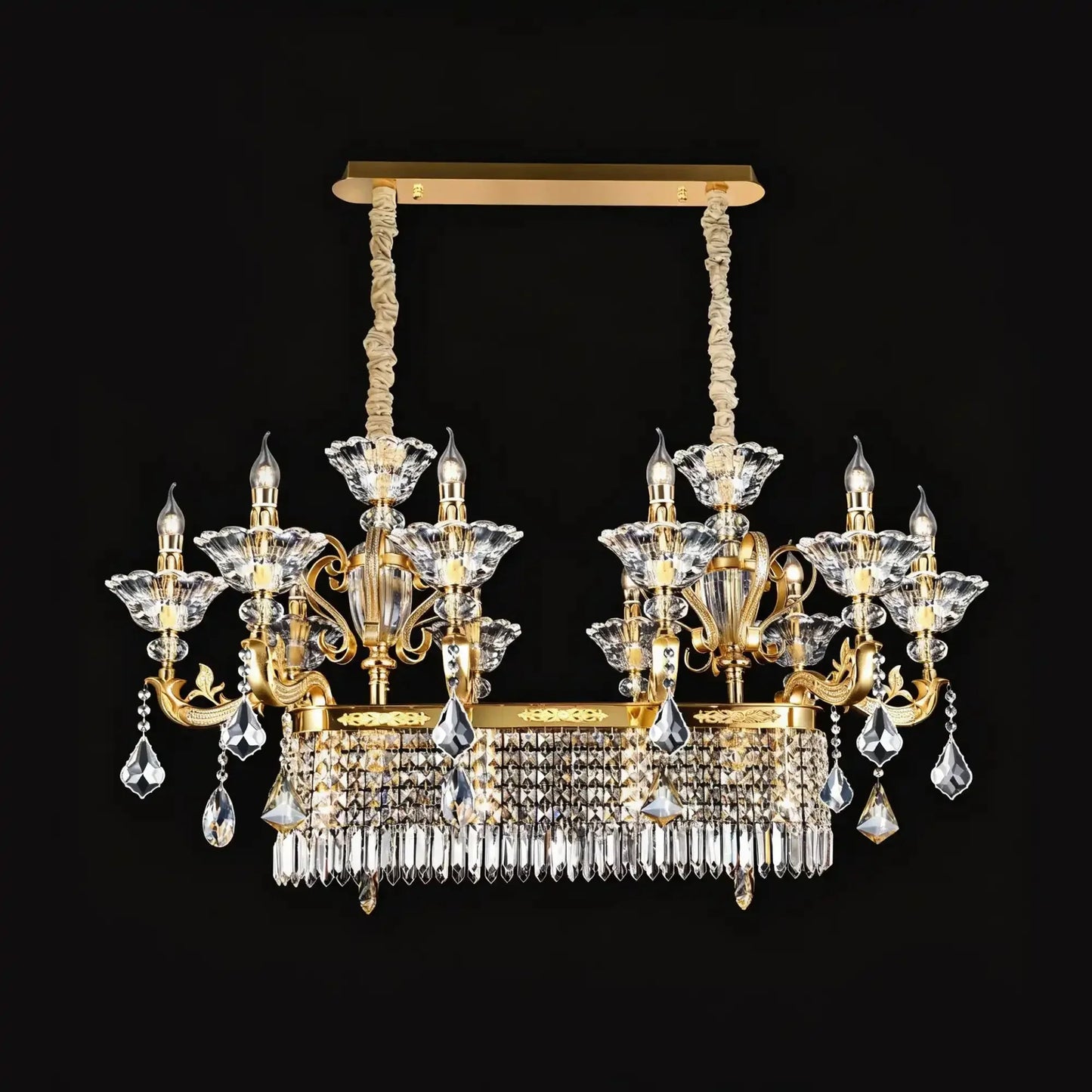 Eternal Baroque Revival Chandelier Series with Diamond-Inspired Crystal-Studded Light Arms