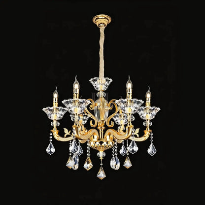 Eternal Baroque Revival Chandelier Series with Diamond-Inspired Crystal-Studded Light Arms
