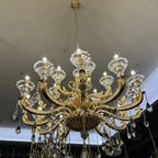 Eternal Baroque Revival Chandelier Series with Diamond-Inspired Crystal-Studded Light Arms