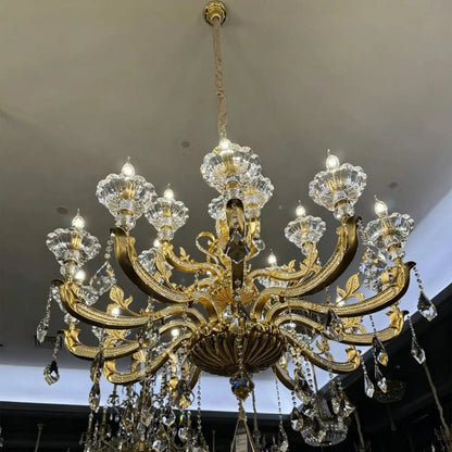Eternal Baroque Revival Chandelier Series with Diamond-Inspired Crystal-Studded Light Arms
