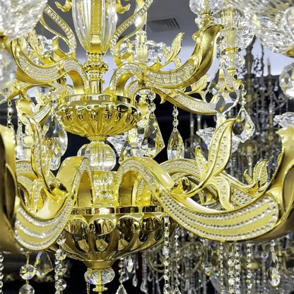 Eternal Baroque Revival Chandelier Series with Diamond-Inspired Crystal-Studded Light Arms