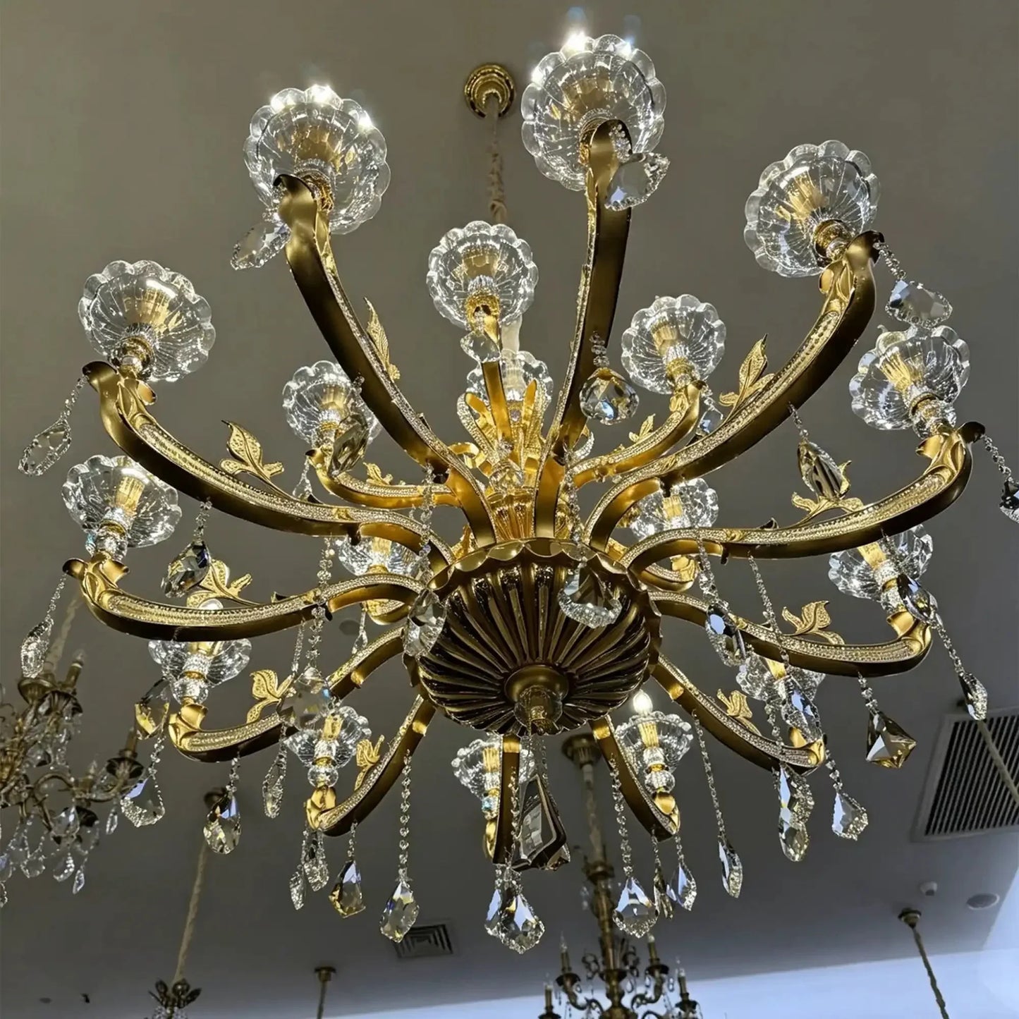 Eternal Baroque Revival Chandelier Series with Diamond-Inspired Crystal-Studded Light Arms
