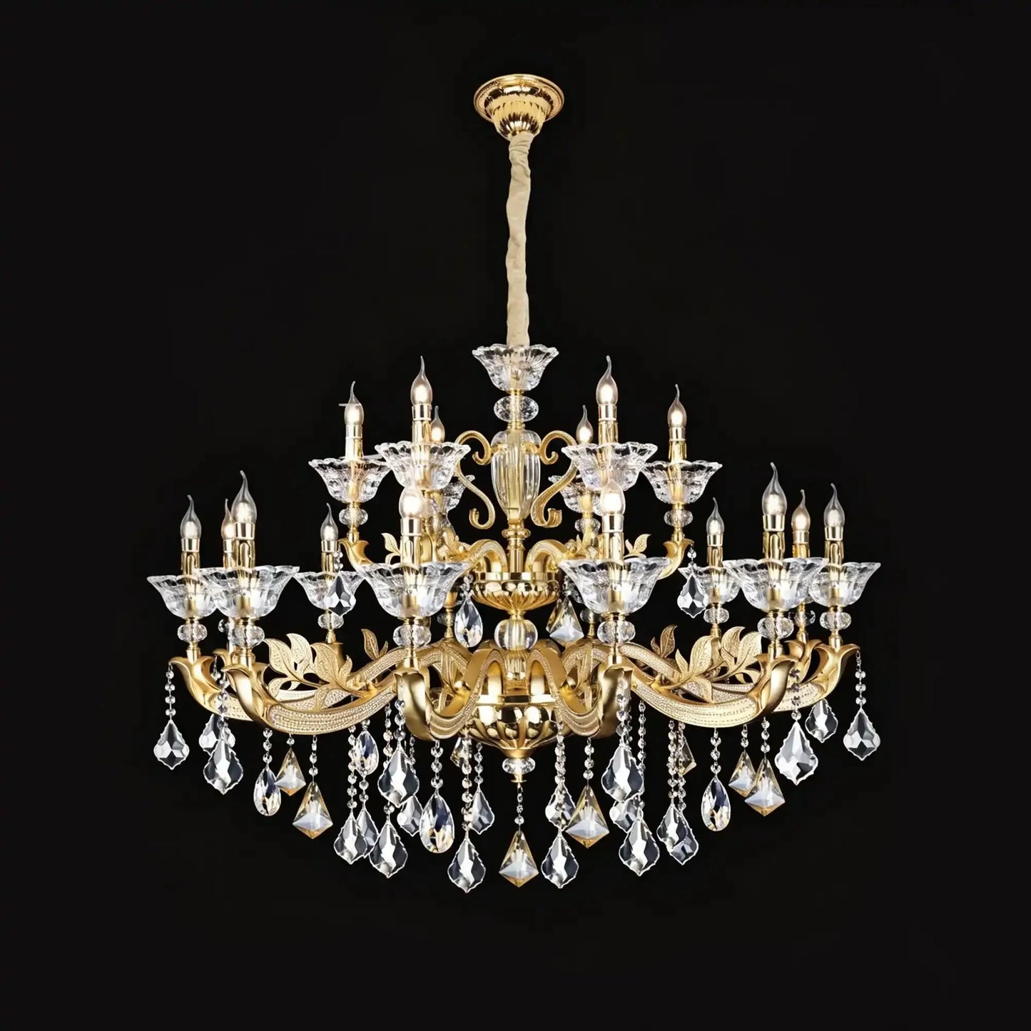Eternal Baroque Revival Chandelier Series with Diamond-Inspired Crystal-Studded Light Arms