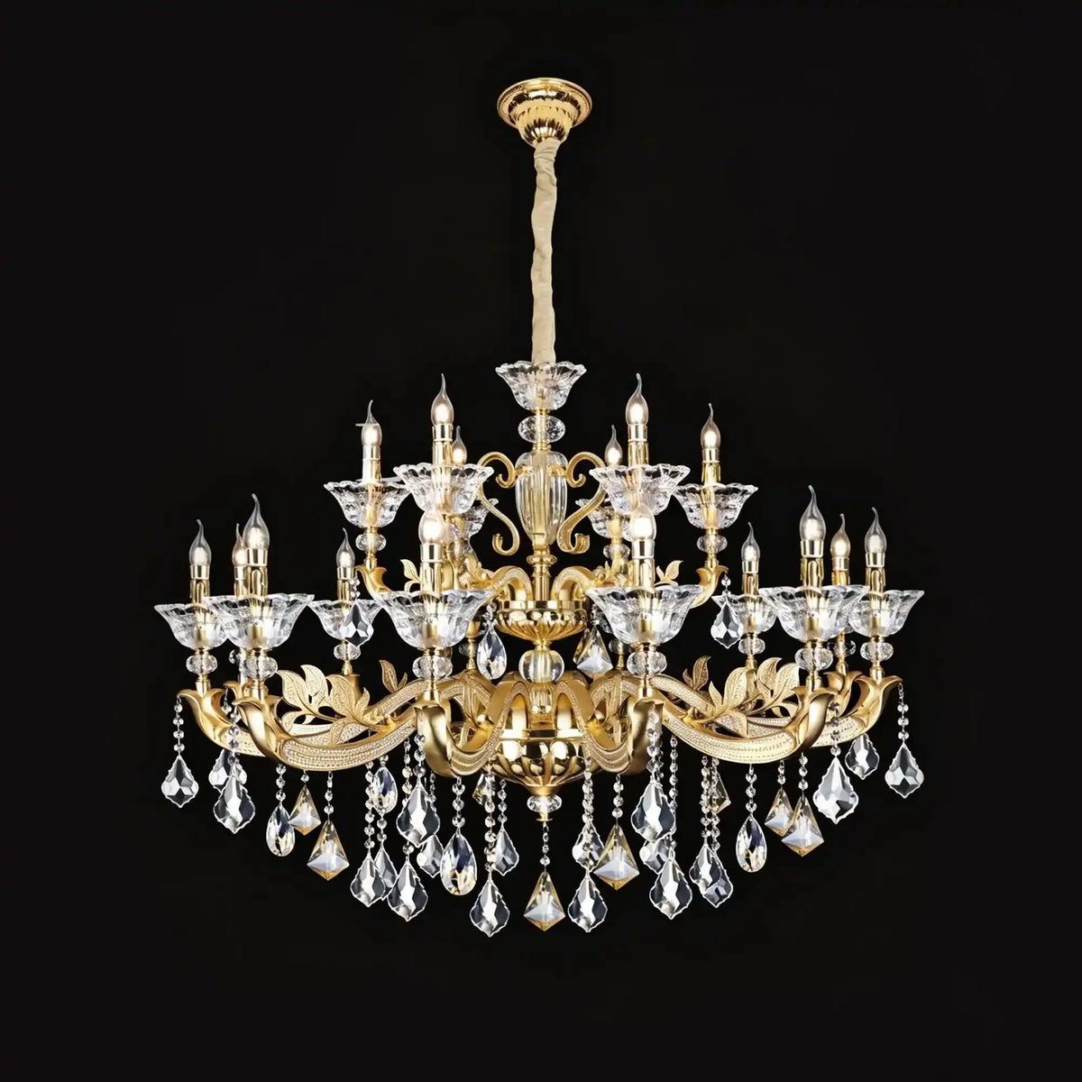 Eternal Baroque Revival Chandelier Series with Diamond-Inspired Crystal-Studded Light Arms
