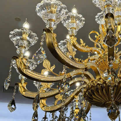 Eternal Baroque Revival Chandelier Series with Diamond-Inspired Crystal-Studded Light Arms
