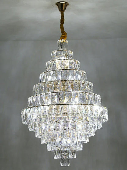 Extra Large Foyer Pure Crystal Ceiling Light Fixture Living Room Entrance Staircase Chandelier