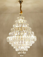 Extra Large Foyer Pure Crystal Ceiling Light Fixture Living Room Entrance Staircase Chandelier